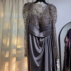 Long evening beaded gown